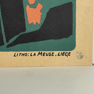 Émile Berchmans pour La Meuse “Achetez la fleur du secours discret“ affiche lithographie Art Nouveau, 1916