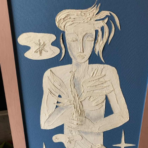 Screen / Claustra " 4 Season / 4 Elements " Expressionist Figurative Painting 1940s