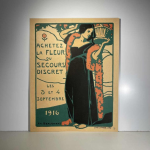 Émile Berchmans for La Meuse “Buy the flower of discreet help” Art Nouveau lithograph poster, 1916