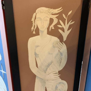 Paravent / Claustra " 4 Saisons / 4 ElÃ©ments " Peinture Figurative Expressionniste 1940s