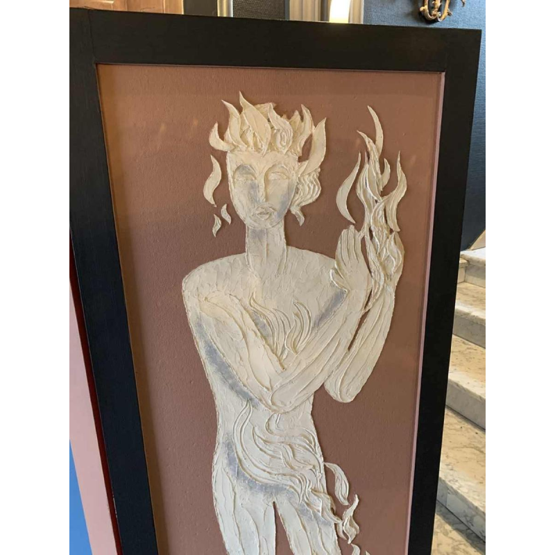 Paravent / Claustra " 4 Saisons / 4 ElÃ©ments " Peinture Figurative Expressionniste 1940s