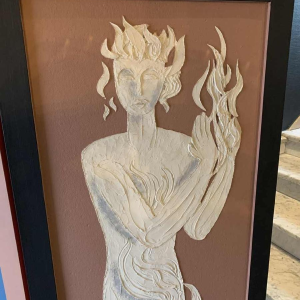 Screen / Claustra " 4 Season / 4 Elements " Expressionist Figurative Painting 1940s