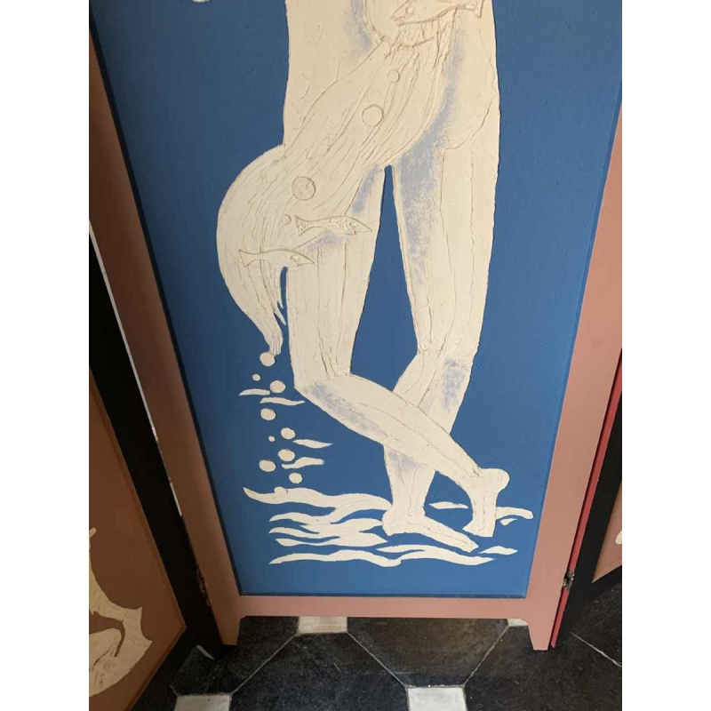 Scherm / Claustra " 4 Seizoenen / 4 Elementen " Expressionistisch Schilderij 1940s