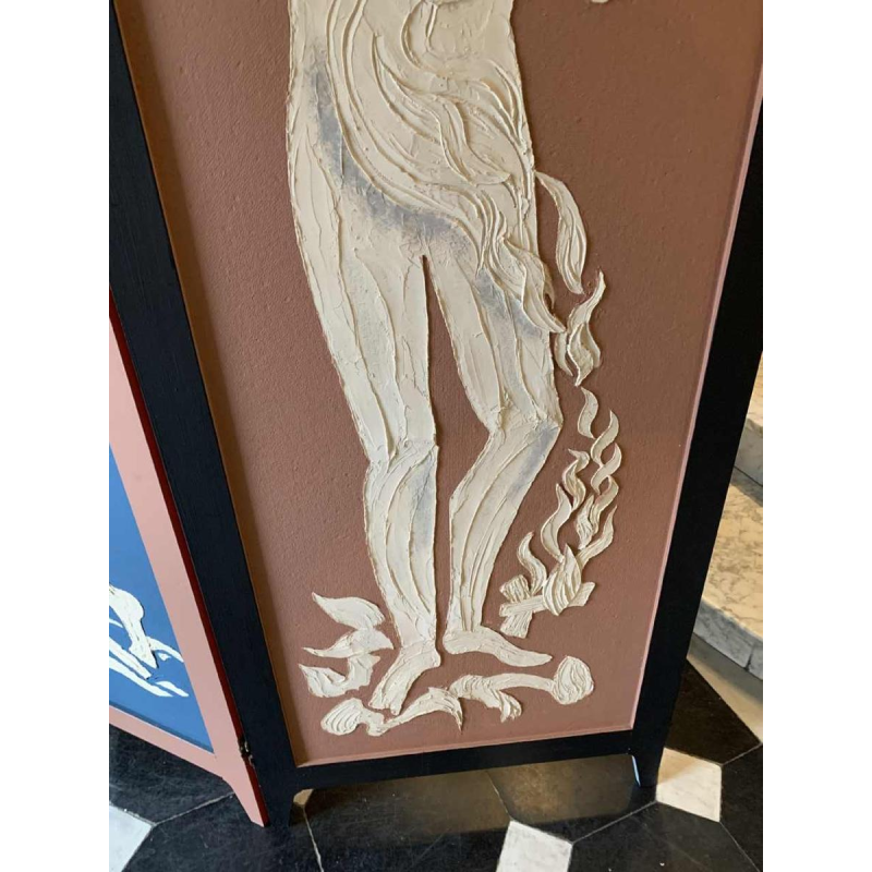 Paravent / Claustra " 4 Saisons / 4 ElÃ©ments " Peinture Figurative Expressionniste 1940s