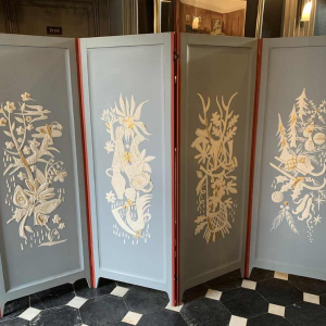 Paravent / Claustra " 4 Saisons / 4 ElÃ©ments " Peinture Figurative Expressionniste 1940s