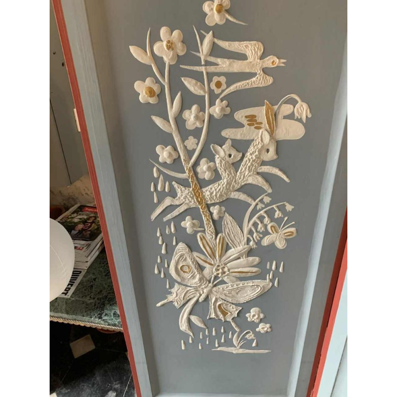 Screen / Claustra " 4 Season / 4 Elements " Expressionist Figurative Painting 1940s