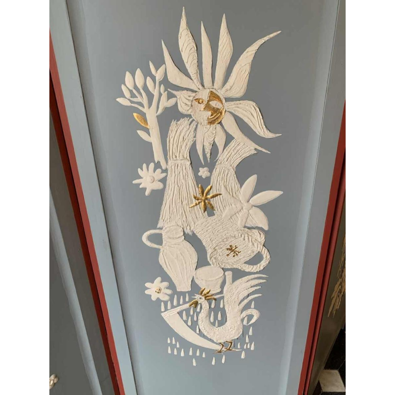 Scherm / Claustra " 4 Seizoenen / 4 Elementen " Expressionistisch Schilderij 1940s