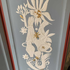 Paravent / Claustra " 4 Saisons / 4 ElÃ©ments " Peinture Figurative Expressionniste 1940s