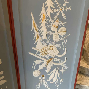 Screen / Claustra " 4 Season / 4 Elements " Expressionist Figurative Painting 1940s