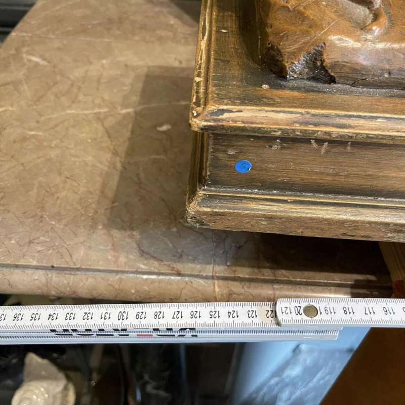 JEF LAMBEAU (attr) 'Bacchantes' sculpture 127cm, femmes nues & fruits, ca 1900