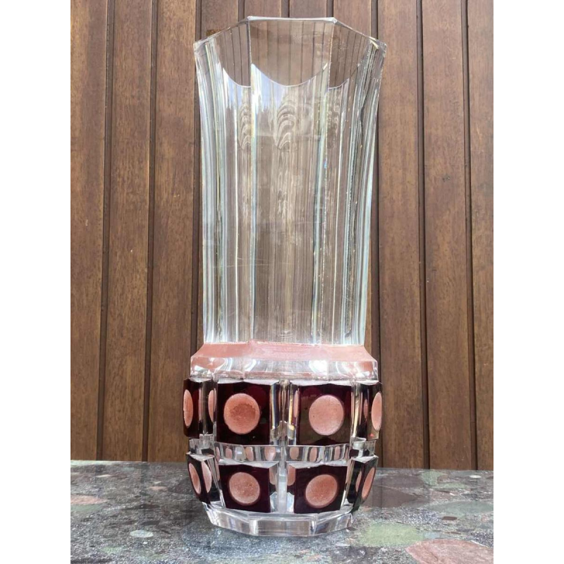 ANATOLE RIECKE, Grand vase en cristal taillé, 1952