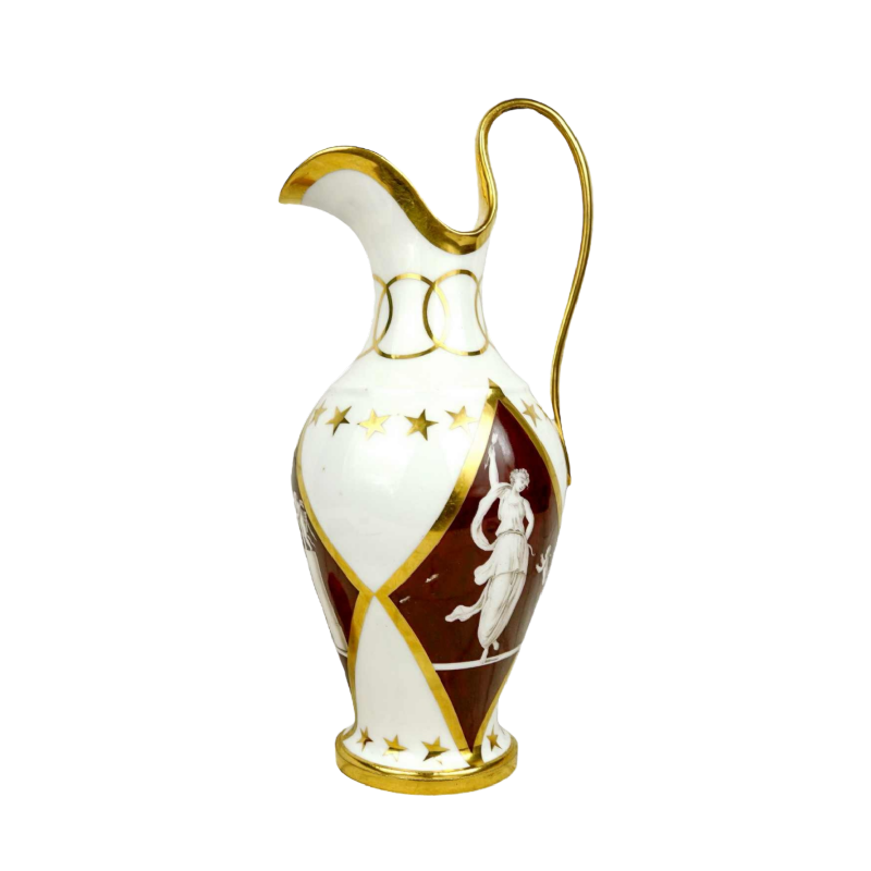 Porcelaine de Paris, broc à eau, époque Empire, XIXe s
