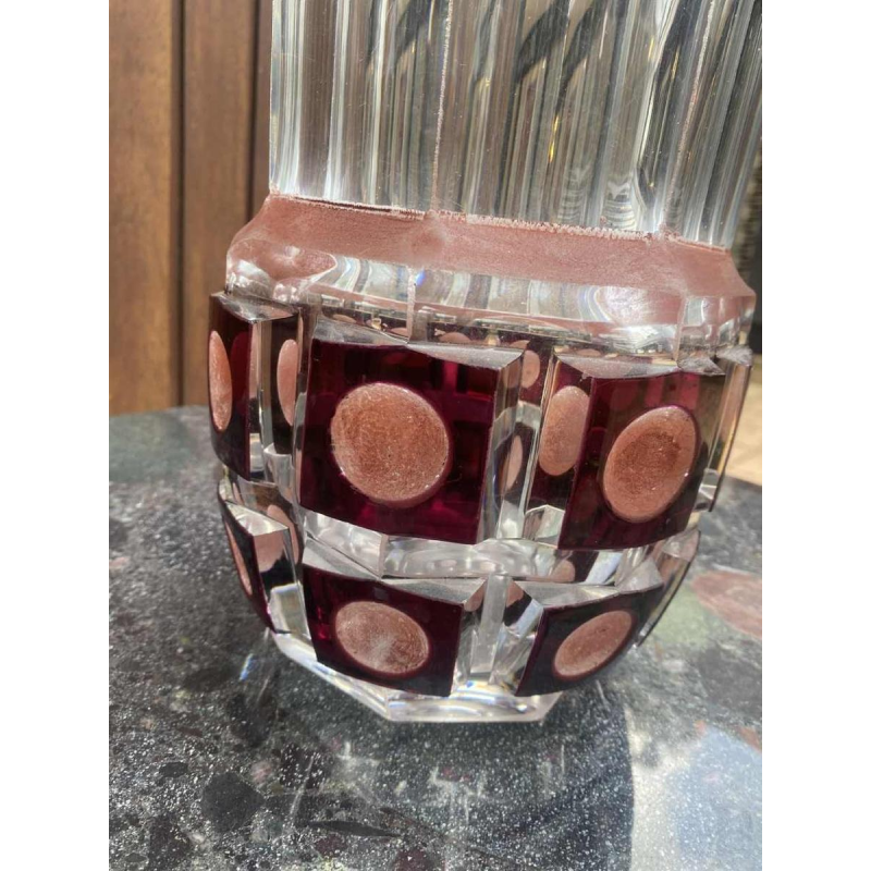 ANATOLE RIECKE, Large cut crystal vase, 1952