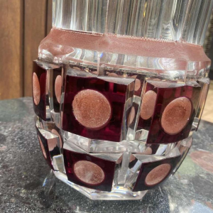 ANATOLE RIECKE, Grand vase en cristal taillé, 1952