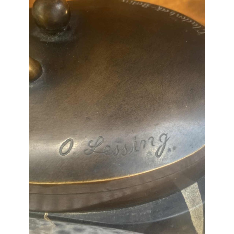 OTTO LESSING gieterij Gladenbeck Berlijn "Vrouw die een bal vangt" bronzen sculptuur, ca 1920