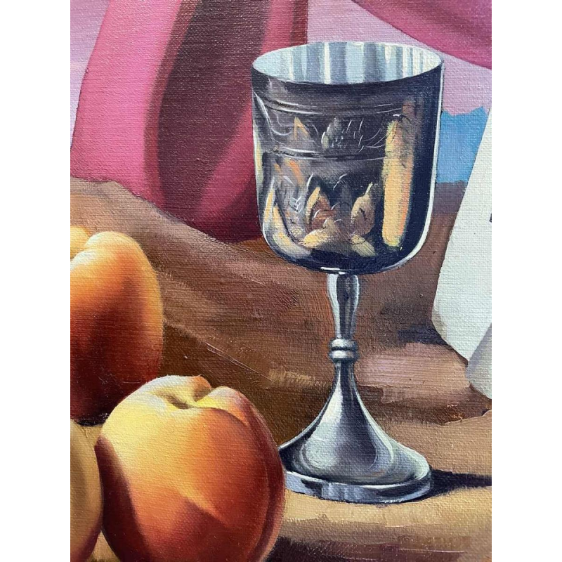 René TOBIE (1920-): « Quelques pêches et pot d'étain »