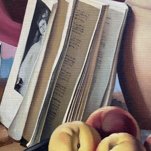 René TOBIE (1920-): « Quelques pêches et pot d'étain »