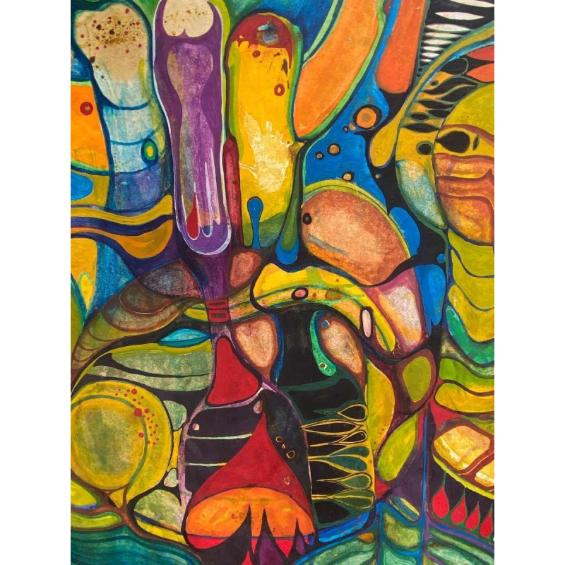 Schilderij Helmut Kand (1946) canvas poëtisch surrealisme