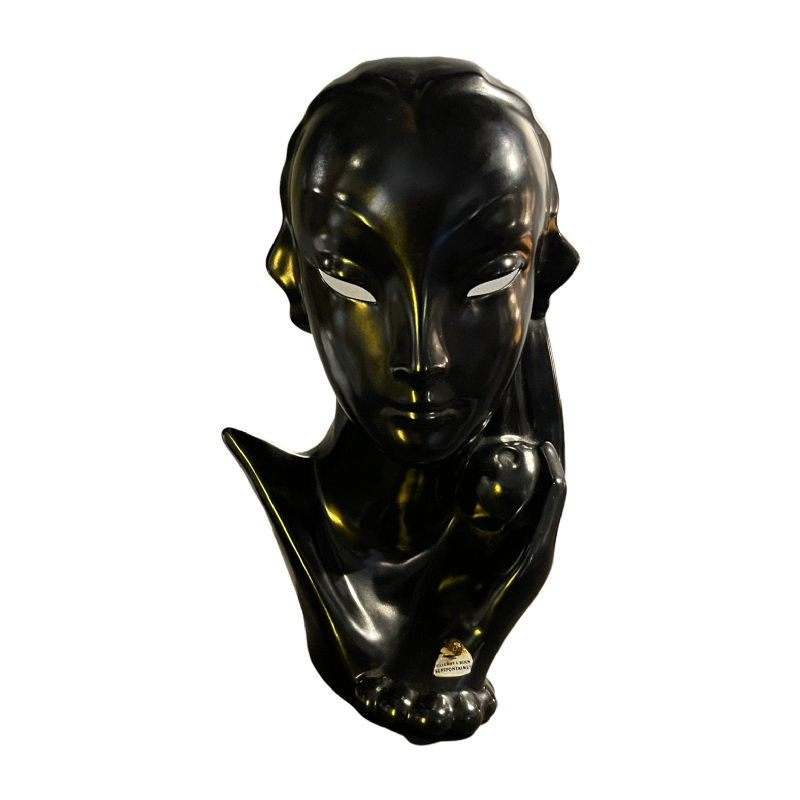 VILLEROY & BOCH LUXEMBOURG, EVE sculpture, African ceramic mask, 1930s
