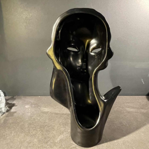 VILLEROY & BOCH LUXEMBOURG, sculpture EVE masque africaine en cÃ©ramique, 1930s