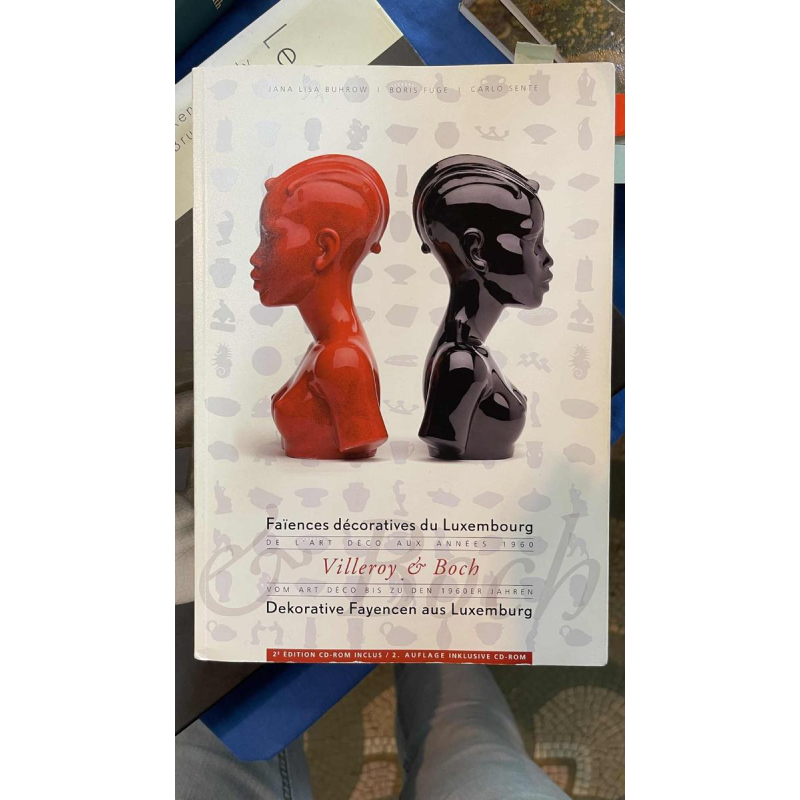 VILLEROY & BOCH LUXEMBOURG, sculpture EVE masque africaine en cÃ©ramique, 1930s