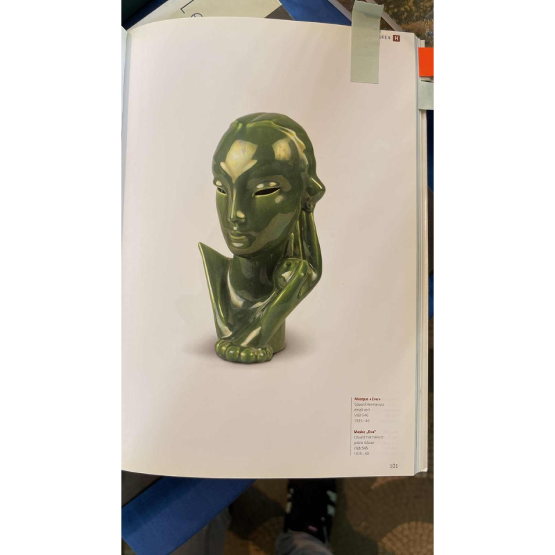 VILLEROY & BOCH LUXEMBOURG, sculpture EVE masque africaine en cÃ©ramique, 1930s