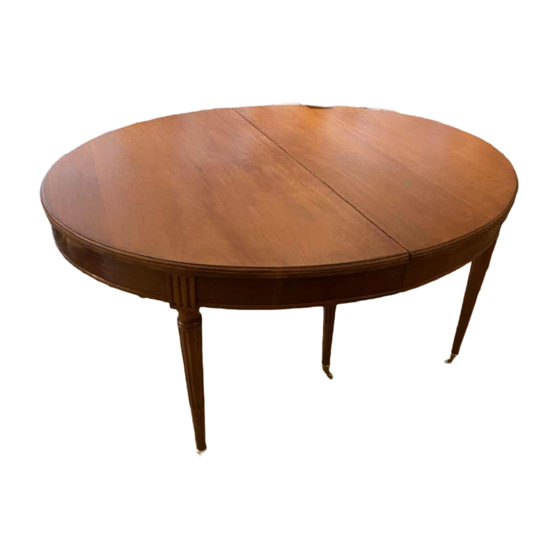 Table de salle à manger ovale à 6 pieds en acajou restaurée, 19ème siècle