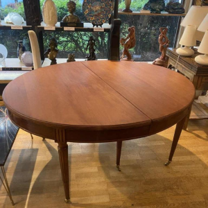 Gerestaureerde 6-poots ovale mahonie eettafel, 19e eeuw