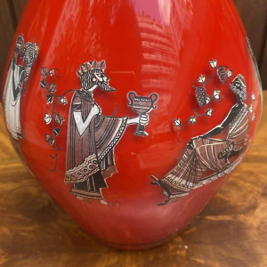 Vase Rouge De Opal Imperial Color Of Maxims Duplex Glass