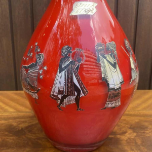 Red Opal Vase Imperial Color Of Maxims Duplex Glass