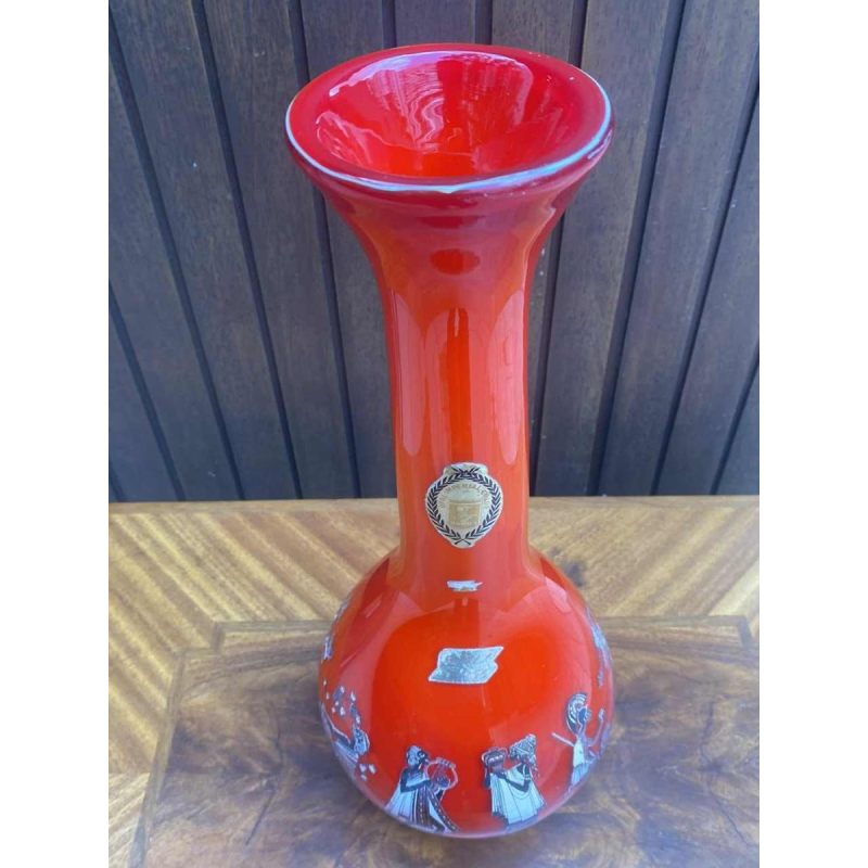 Red Opal Vase Imperial Color Of Maxims Duplex Glass