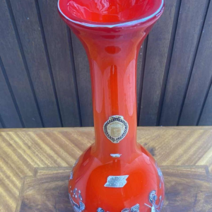Vase Rouge De Opal Imperial Color Of Maxims Duplex Glass