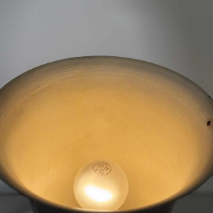 Lucien GERFAUX, luminous bowl – dinanderie lamp with stylized Art Deco fish motifs, 20th century