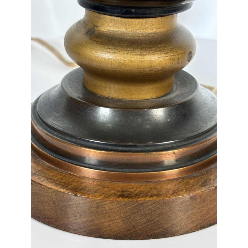 Lucien GERFAUX, lichtgevende kom – lamp in dinanderie met gestileerde Art Deco vissenmotieven, 20e eeuw