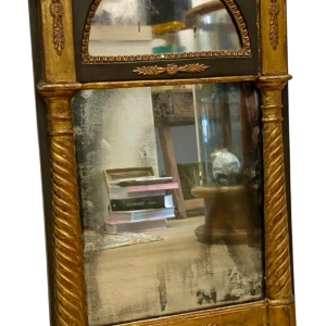 Gilded wooden trumeau mirror, end of 19th century