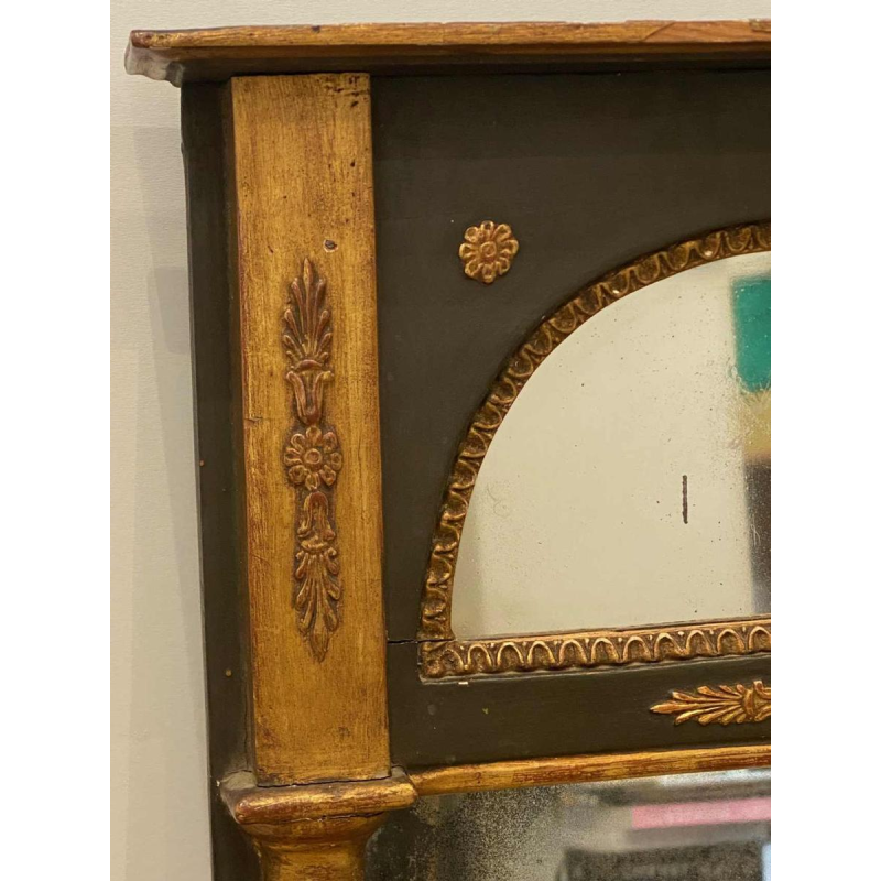 Gilded wooden trumeau mirror, end of 19th century