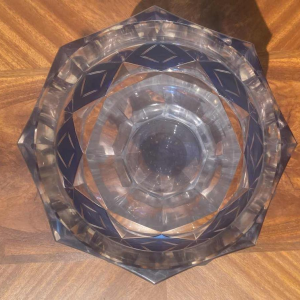 Joseph Simon voor Val Saint Lambert, Art Deco vaas, geslepen kristal, ca 1930