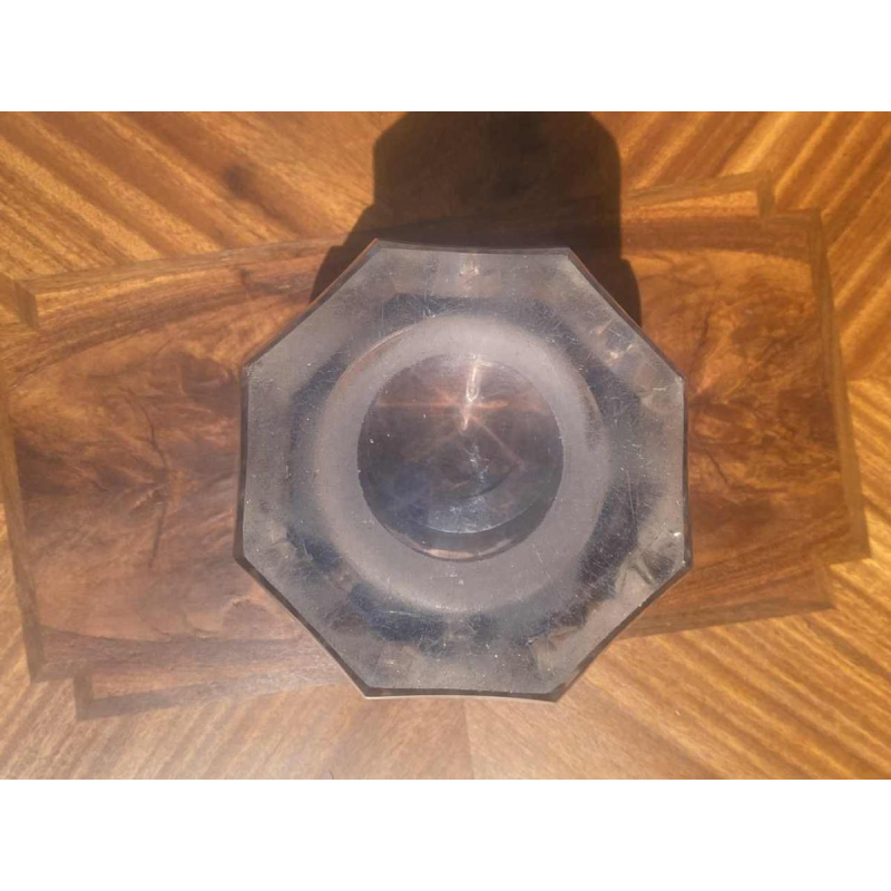 Grand vase Art Déco, Val St Lambert, Charles Graffart, cristal taillé, ca 1930