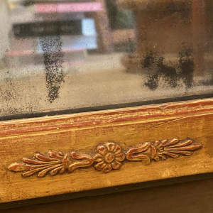 Gilded wooden trumeau mirror, end of 19th century