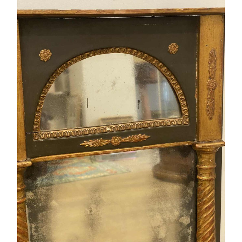 Gilded wooden trumeau mirror, end of 19th century