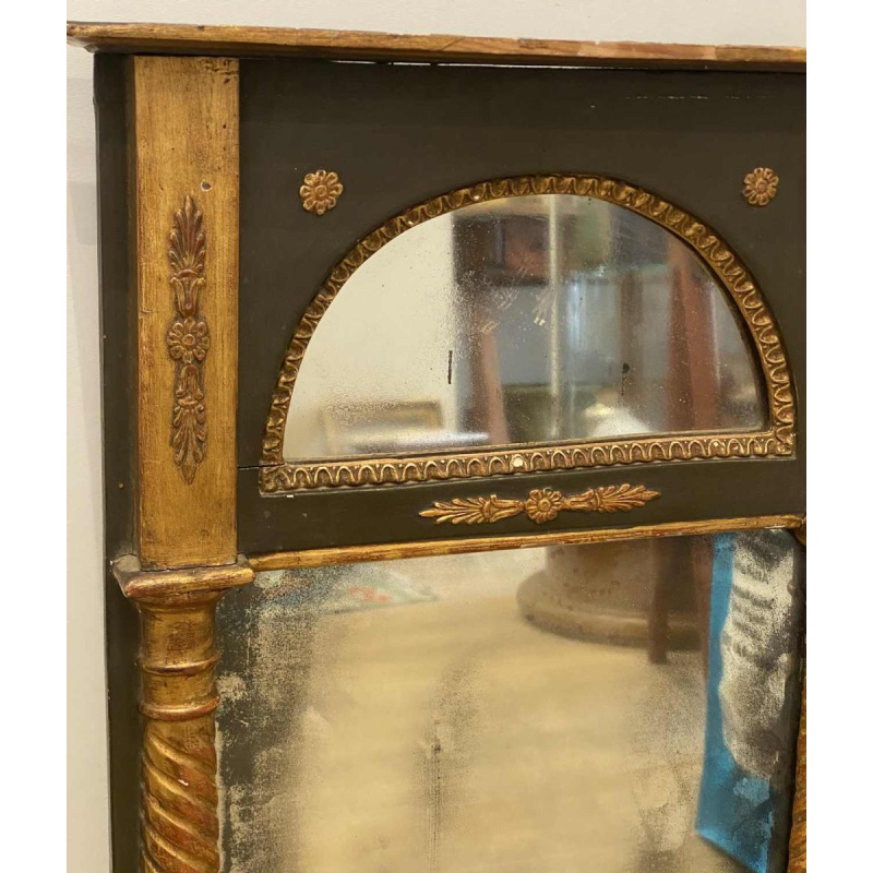 Gilded wooden trumeau mirror, end of 19th century
