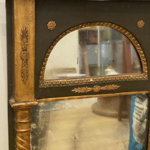 Gilded wooden trumeau mirror, end of 19th century