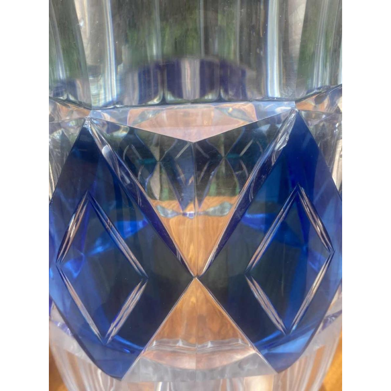 Grand vase Art Déco, Val St Lambert, Charles Graffart, cristal taillé, ca 1930