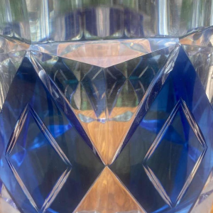 Joseph Simon voor Val Saint Lambert, Art Deco vaas, geslepen kristal, ca 1930