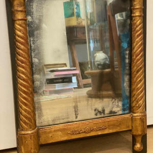 Gilded wooden trumeau mirror, end of 19th century