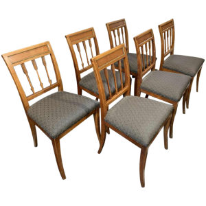 SÃ©rie de 6 chaises Ã  l'Etrusque Directoire d'Epoque, acajou, Style Georges Jacob