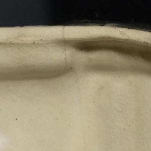 Modernist Art Deco vase in pearl and gold ceramic "Made in Belgium" 553