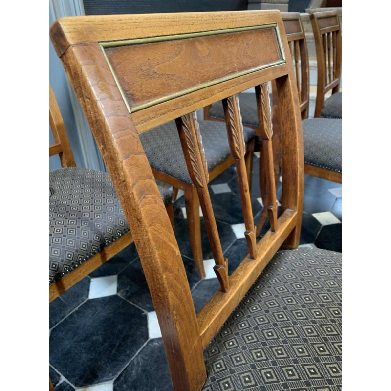 Serie van 6 Etruskische Directoire d'Epoque stoelen, mahonie, G. Jacob stijl