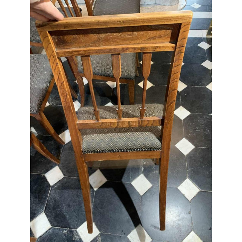 Serie van 6 Etruskische Directoire d'Epoque stoelen, mahonie, G. Jacob stijl