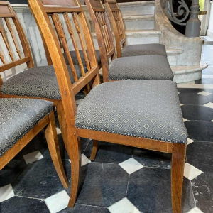 SÃ©rie de 6 chaises Ã  l'Etrusque Directoire d'Epoque, acajou, Style Georges Jacob